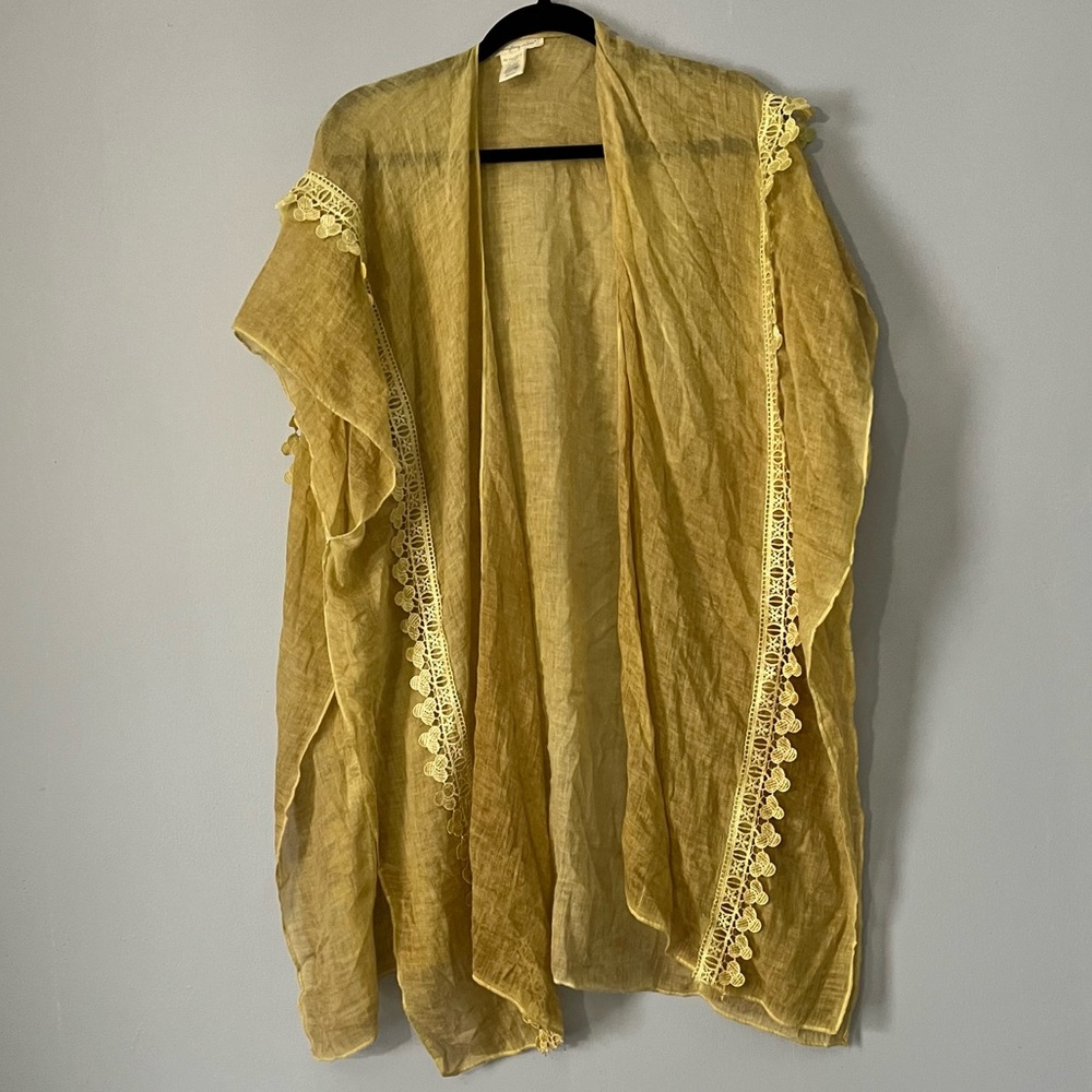 Do everything in love swim cover in mustard lace detail size OS one size